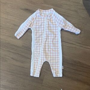 Swimzip Pink and White Checkered Rashguard